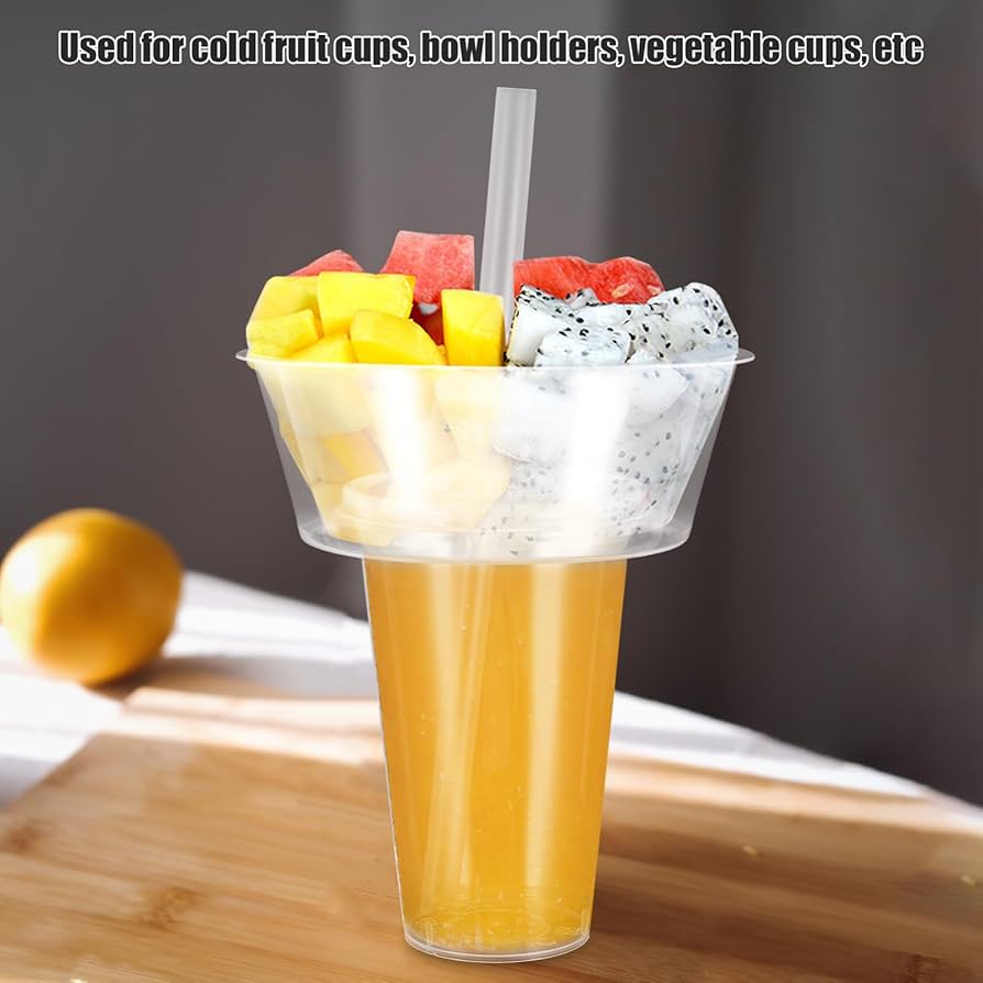 Amazon.com: Luxshiny Snack and Drink Cup Set, Transparent PP